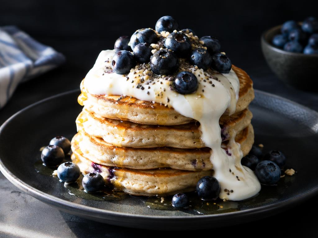 Blueberry Protein Pancakes